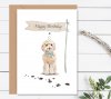 Happy Birthday Cockapoo Party Hat - Champagne Blue - Card by Mode Prints Envelope Background.jpg
